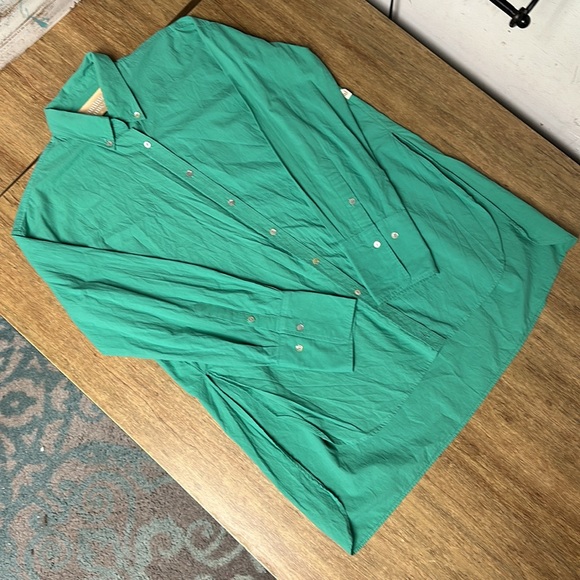 Araminta James euc Anthropologie teal blue seafoam green button down blouse top - Picture 3 of 7